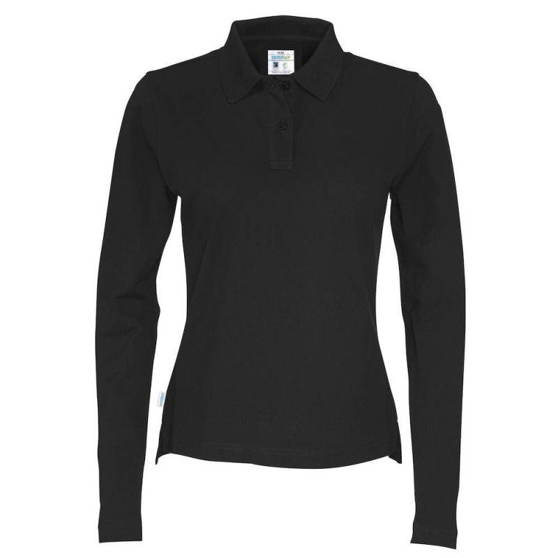 Poloshirt Langärmlig Damen Schwarz S von Cottover