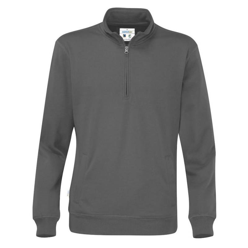 Sweatshirt Mit Halbem Reißverschluss Herren Charcoal Black M von Cottover