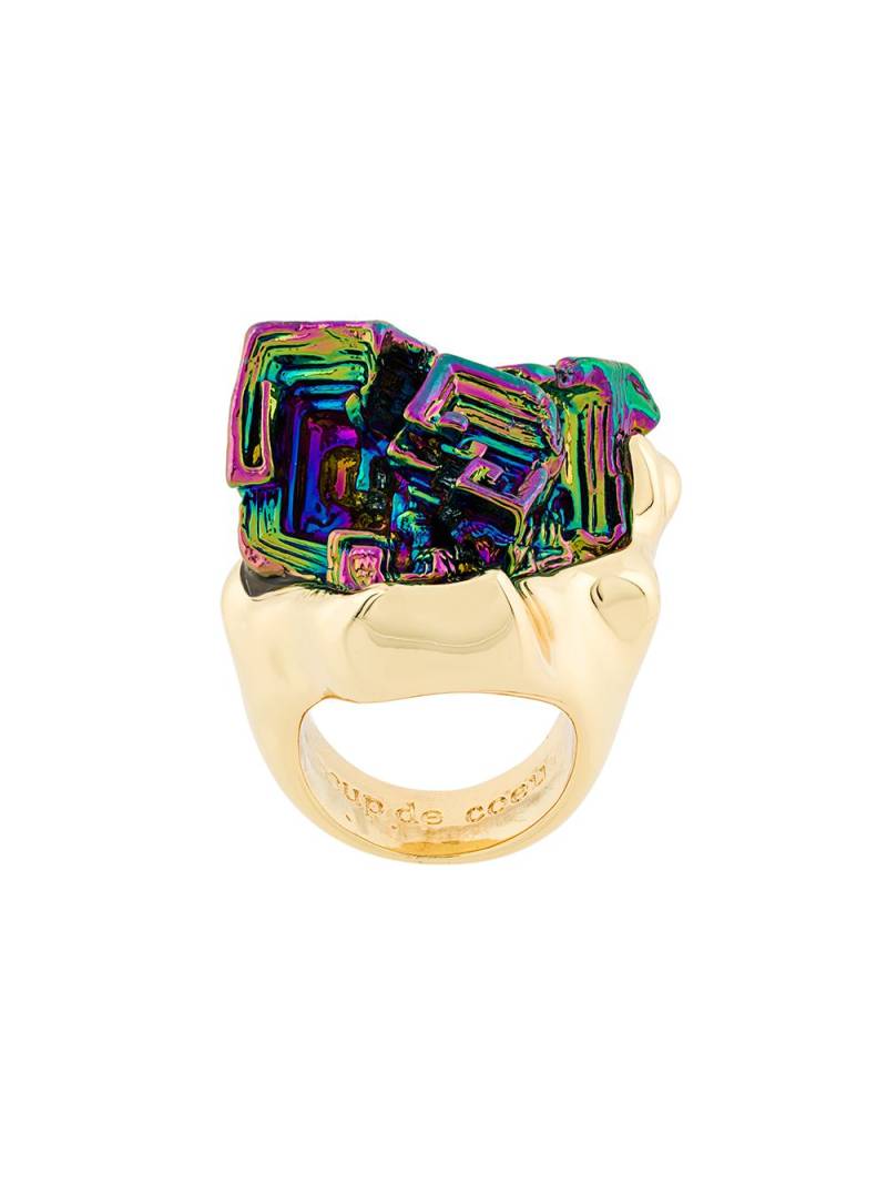 Coup De Coeur Vortex Rainbow Stone ring - Metallic von Coup De Coeur