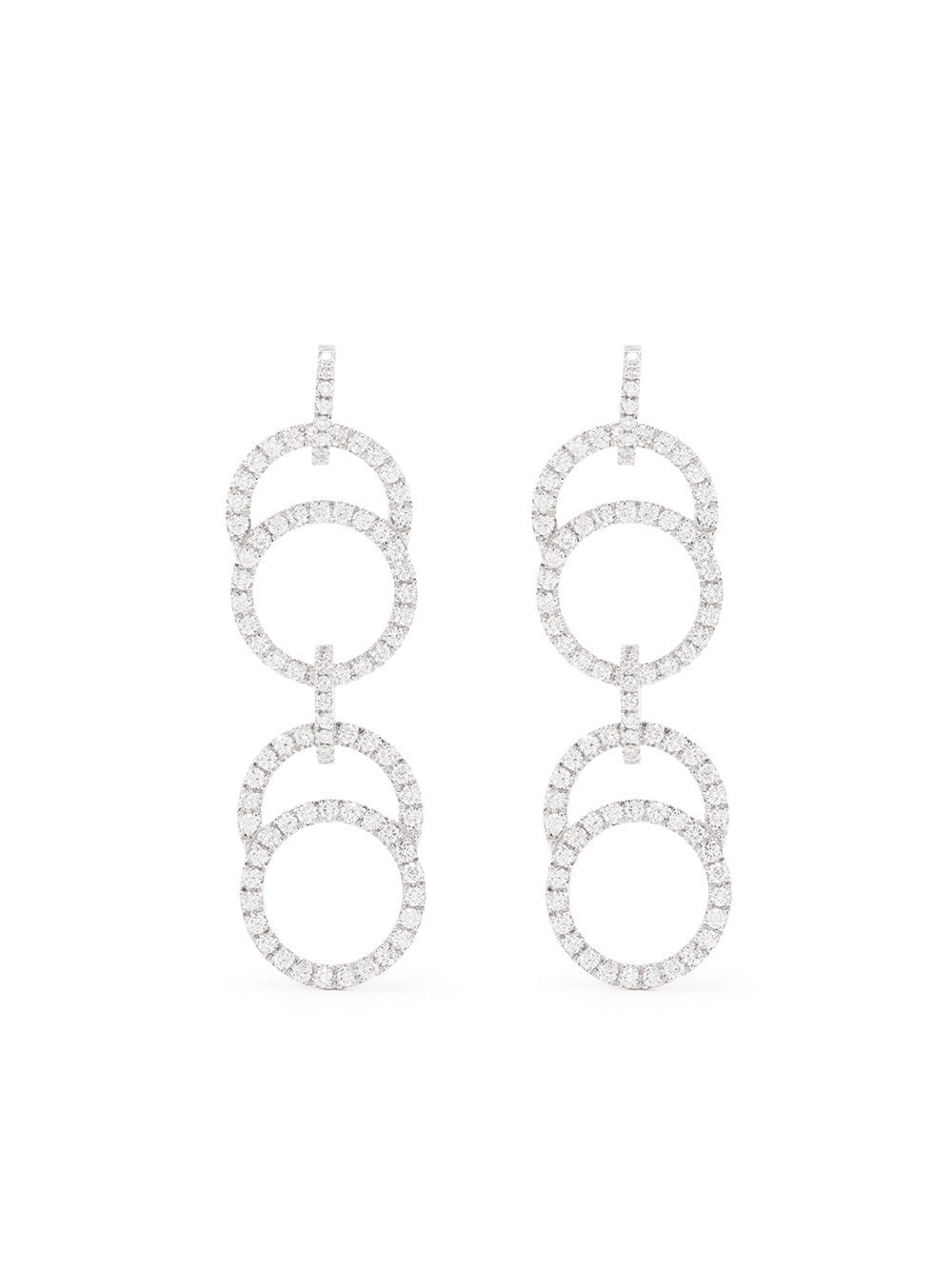 Courbet 18kt recycled white gold Celeste laboratory-grown diamond pavé double hanging earrings - Silver von Courbet