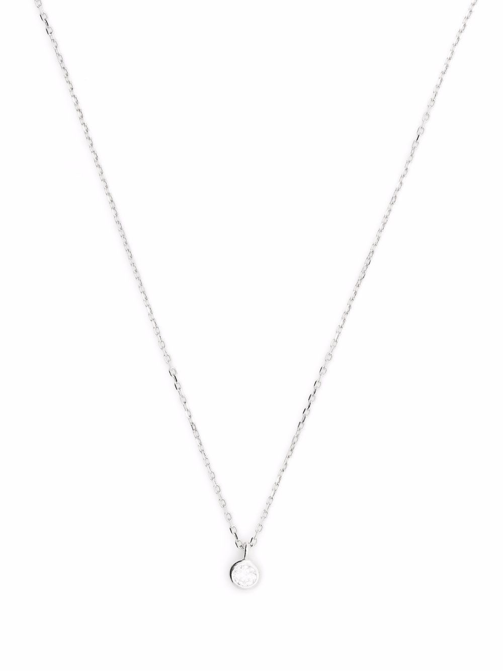 Courbet 18kt recycled white gold Origine laboratory-grown diamond bezel set necklace - Silver von Courbet