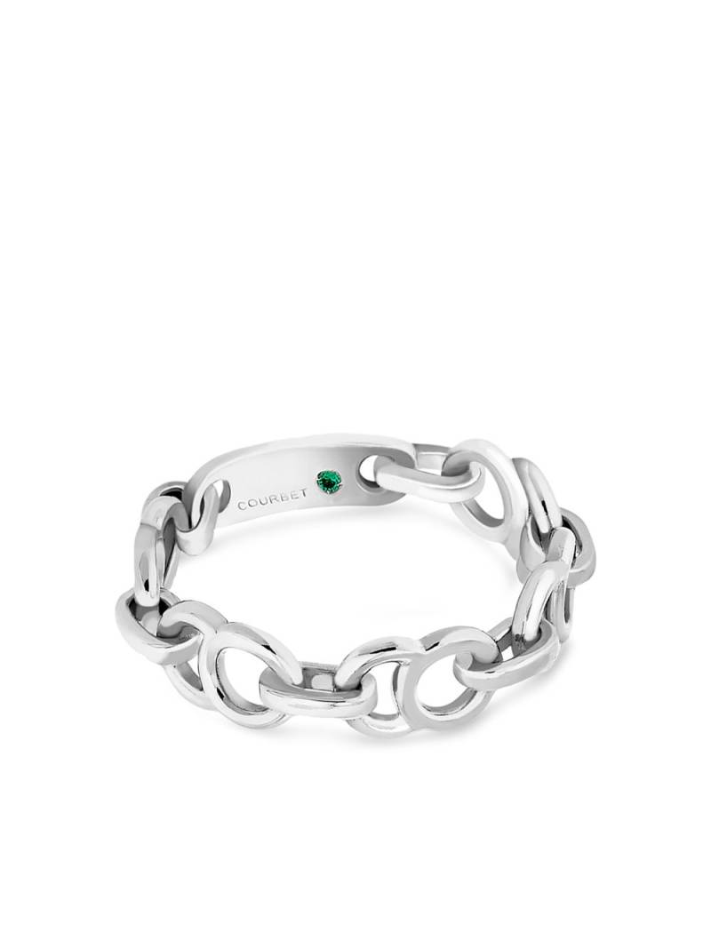 Courbet 18kt recycled white gold Celeste chain ring - Silver von Courbet