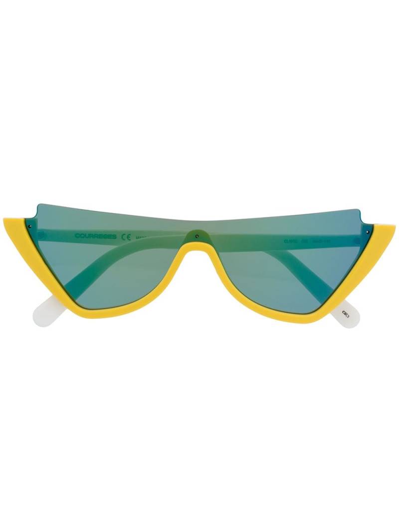 Courrèges contrast cat-eye sunglasses - Yellow von Courrèges