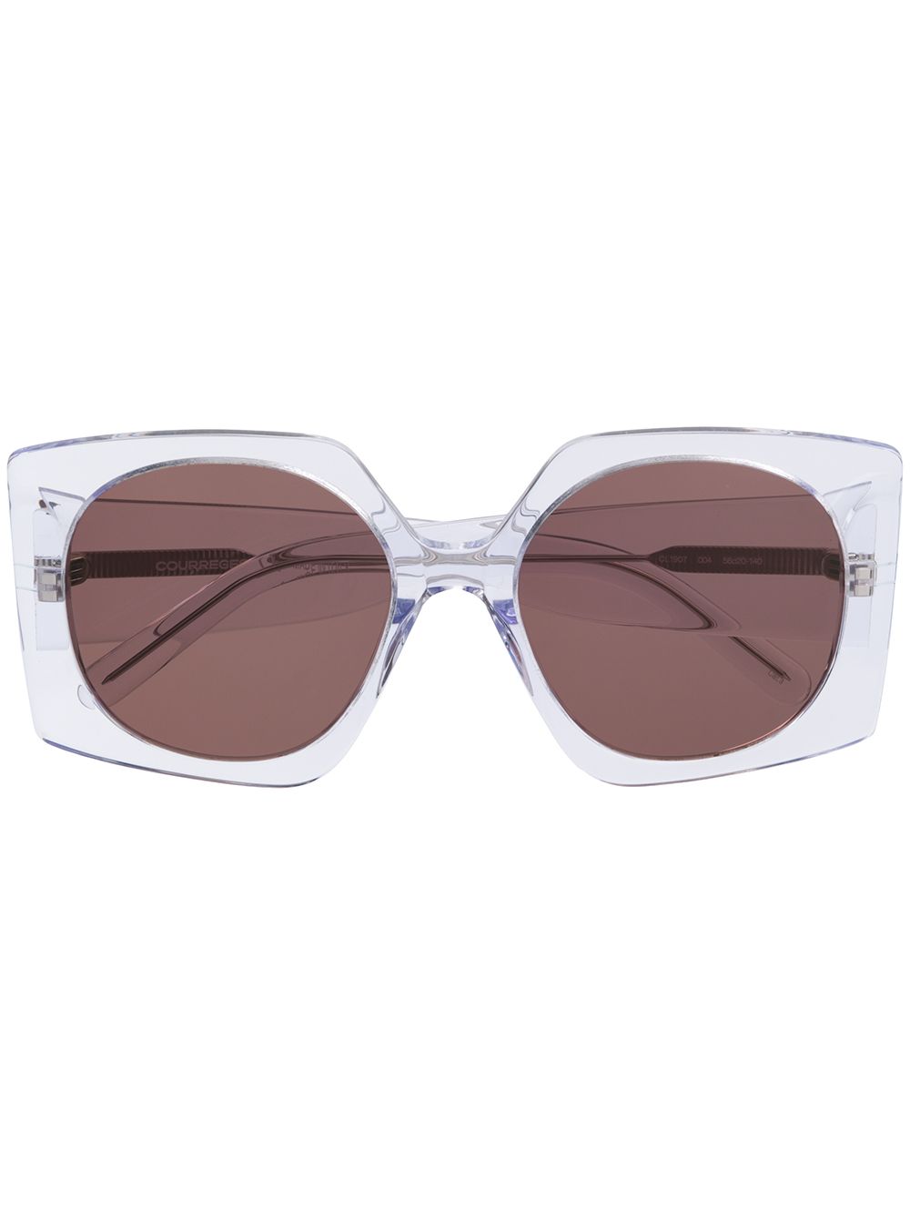 Courrèges oversized geometric-frame sunglasses - Neutrals von Courrèges