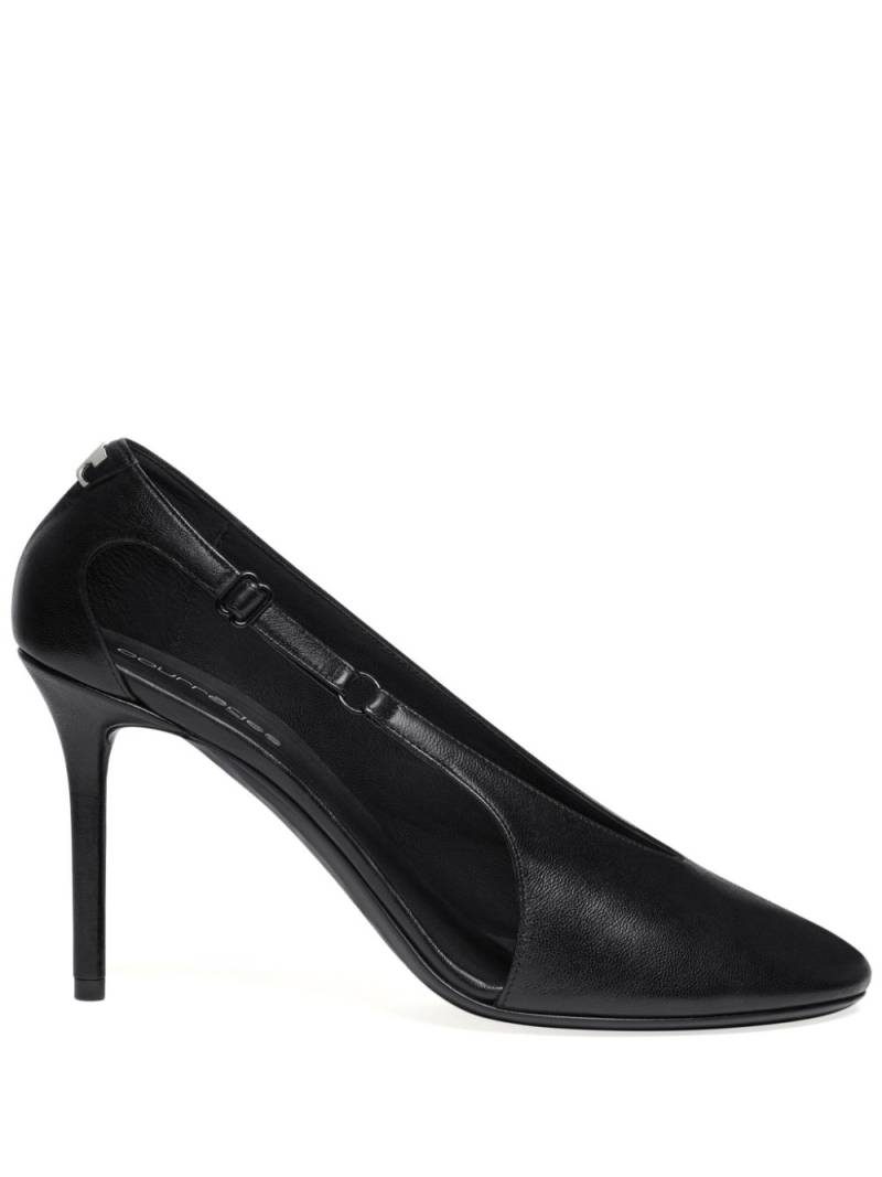 Courrèges 100mm Oblique leather pumps - Black von Courrèges