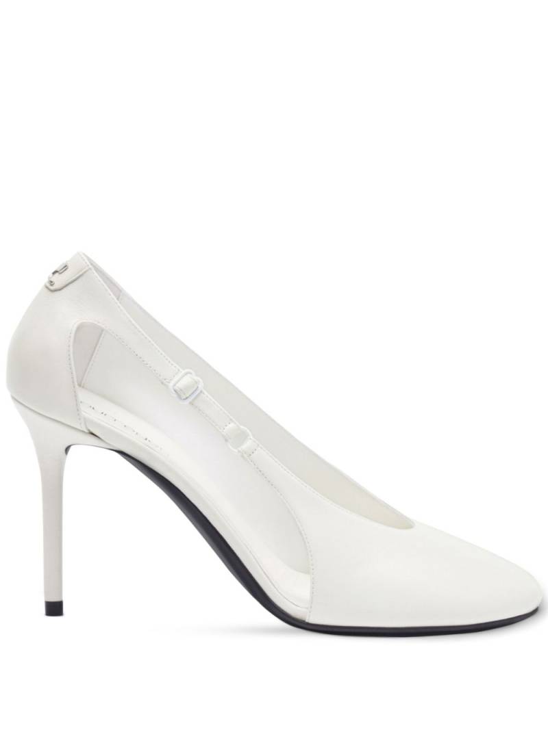 Courrèges 100mm Oblique leather pumps - White von Courrèges