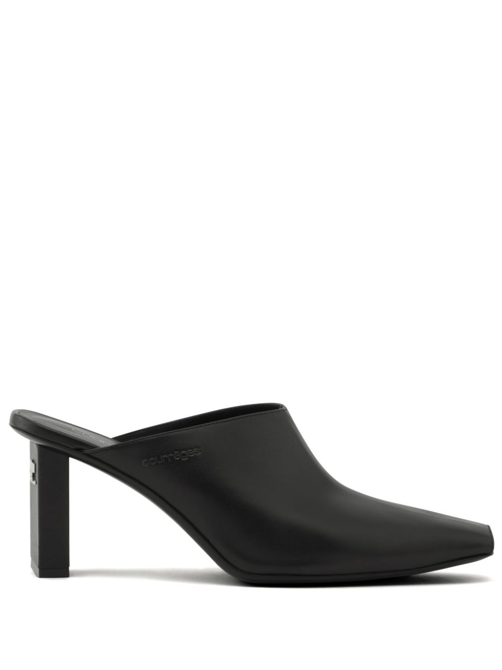 Courrèges 70mm square-toe leather mules - Black von Courrèges