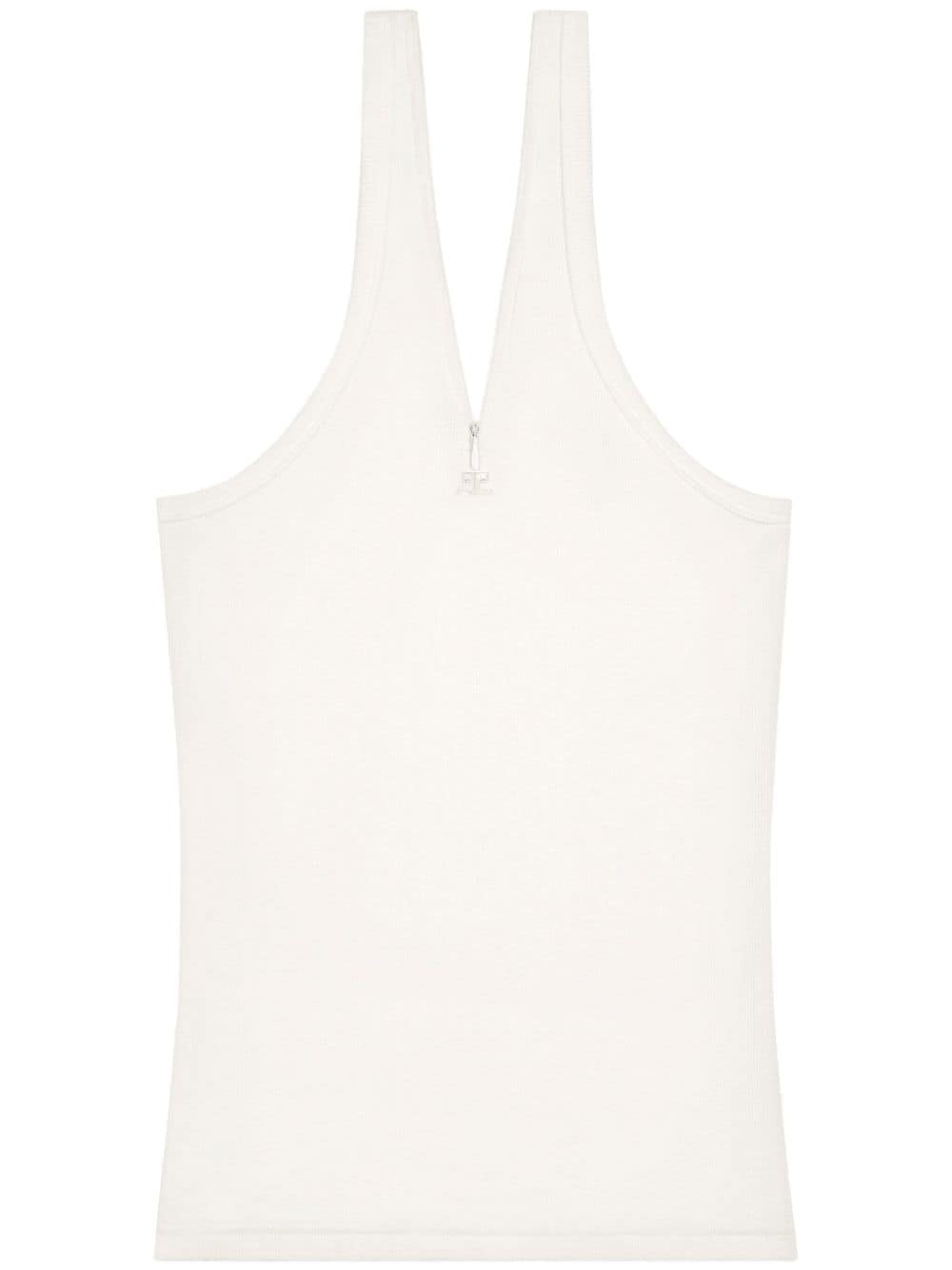 Courrèges 90's ribbed tank top - White von Courrèges