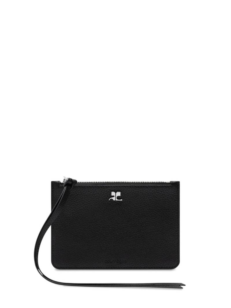 Courrèges AC grained-texture leather purse - Black von Courrèges