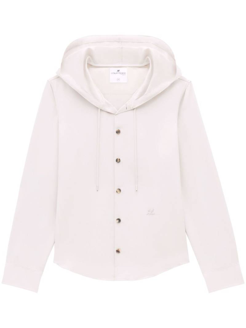 Courrèges AC logo-appliqué hooded jacket - Neutrals von Courrèges