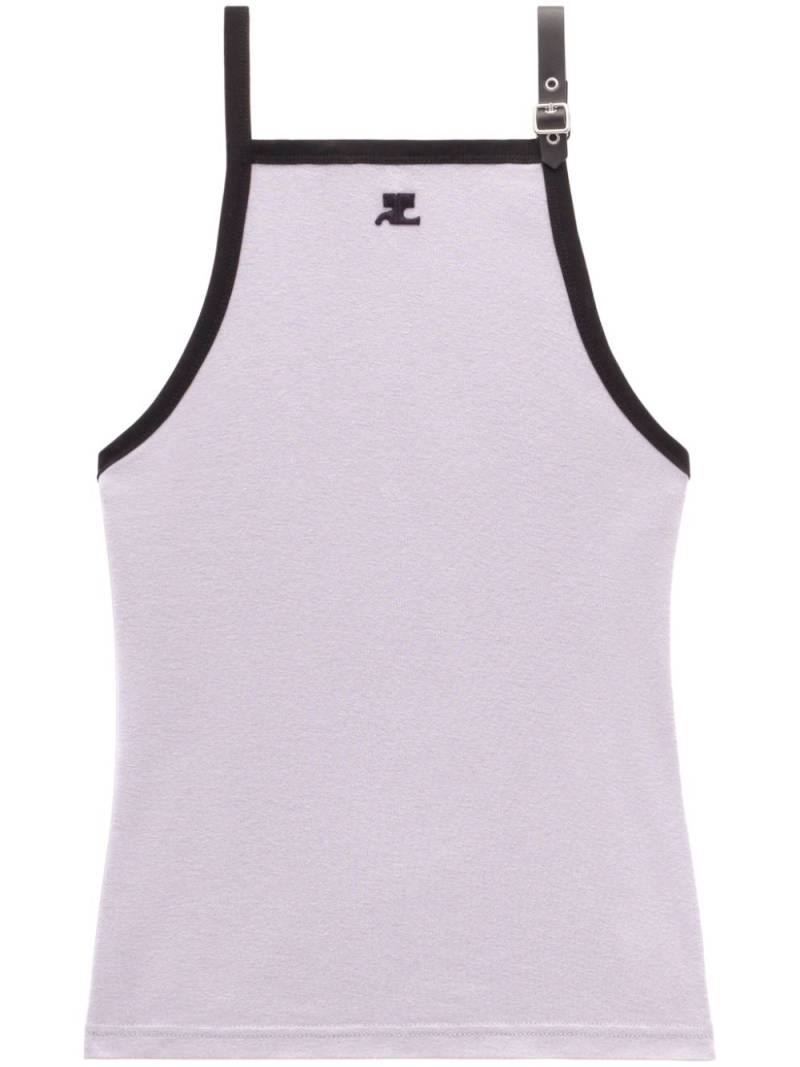 Courrèges Buckle cotton tank top - Grey von Courrèges