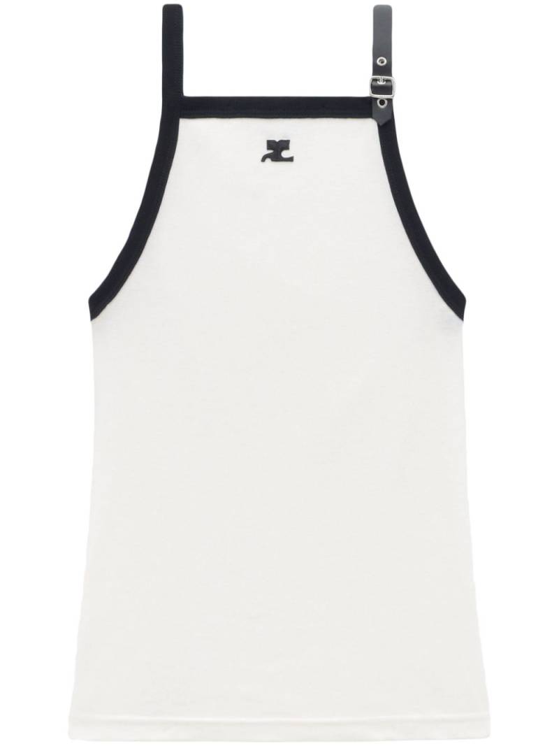 Courrèges Buckle cotton tank top - White von Courrèges