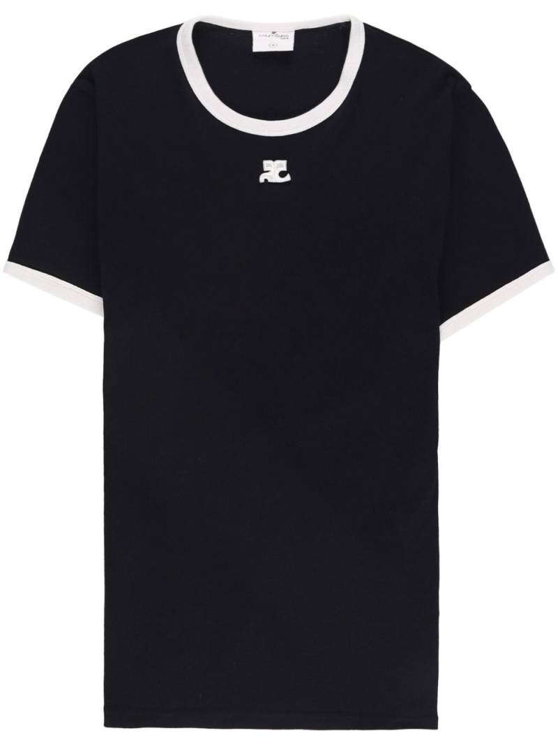 Courrèges Bumpy contrast T-shirt - Black von Courrèges