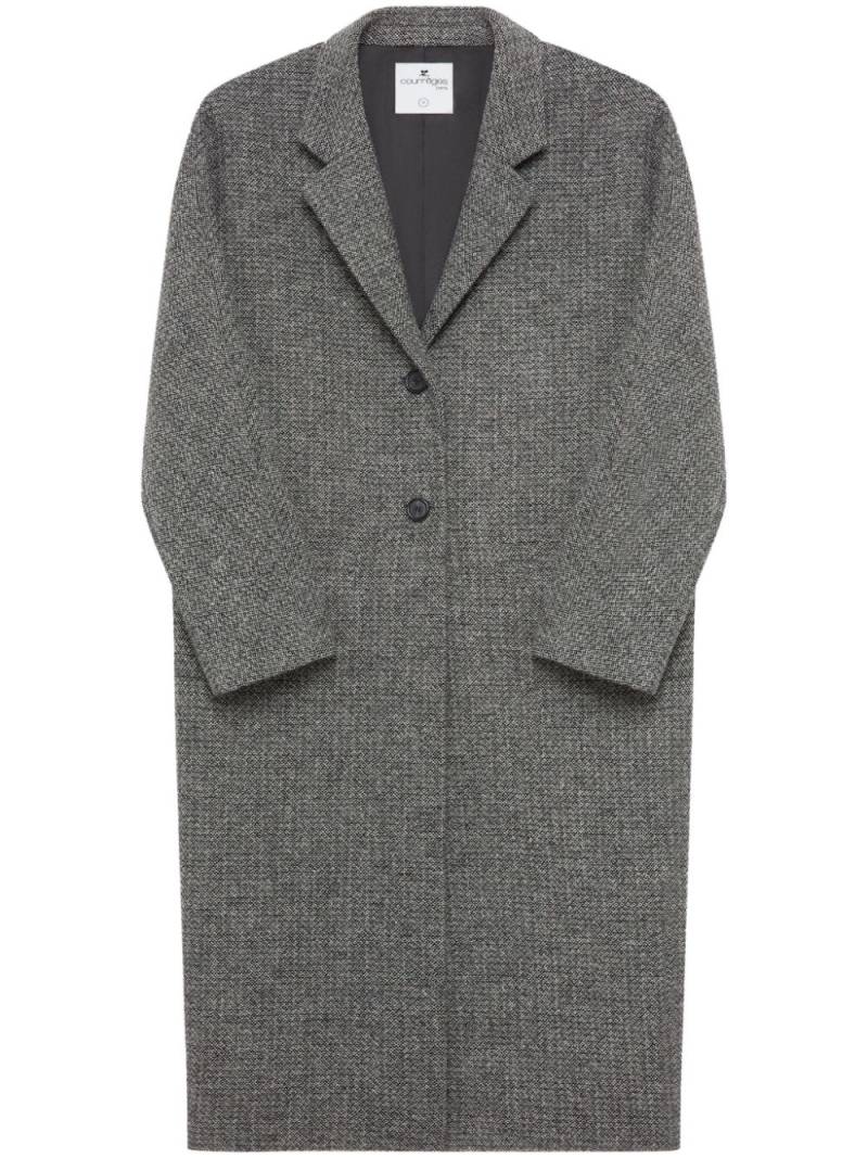 Courrèges Caviar single-breasted maxi coat - Grey von Courrèges