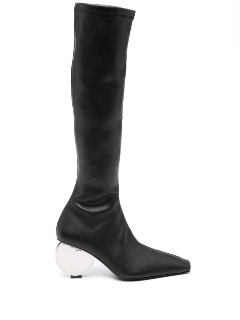 Courrèges Circle 90mm faux-leather knee-high boots - Black von Courrèges