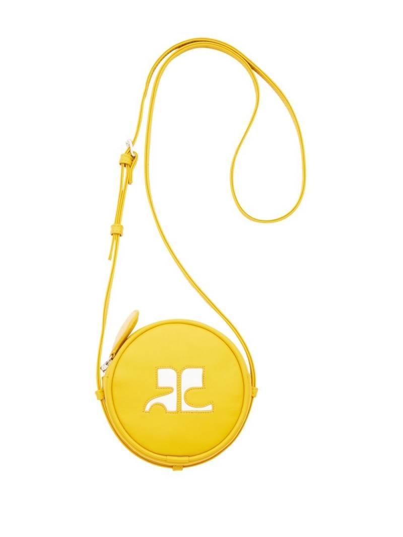 Courrèges Circle logo-patch shoulder bag - Yellow von Courrèges