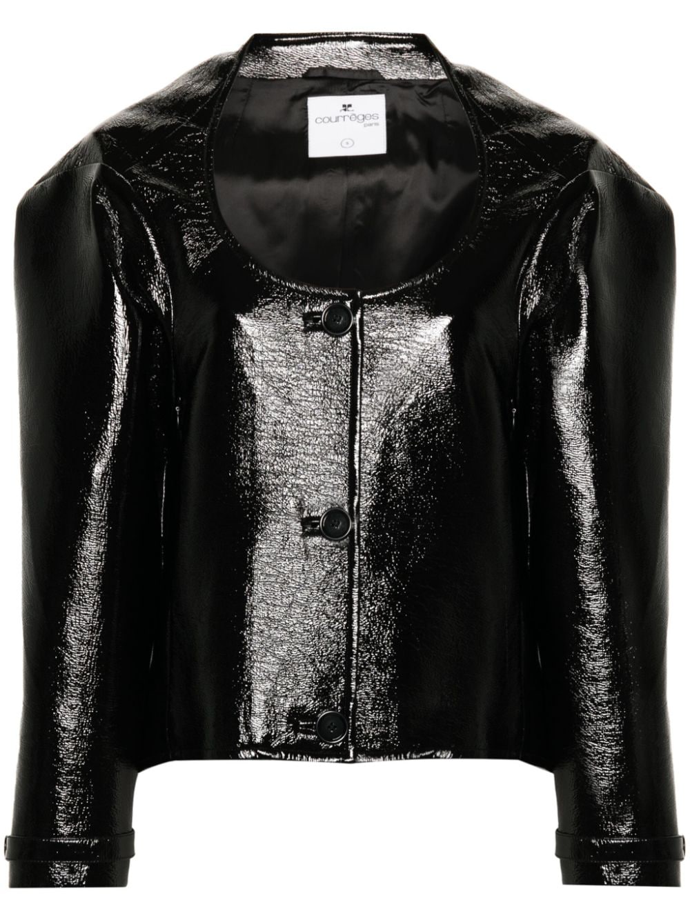 Courrèges Cocoon vinyl jacket - Black von Courrèges