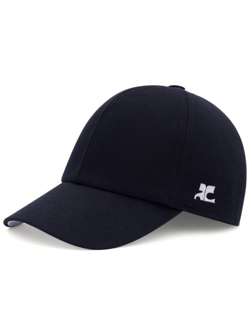 Courrèges EMBROIDERED COTTON CAP - Black von Courrèges