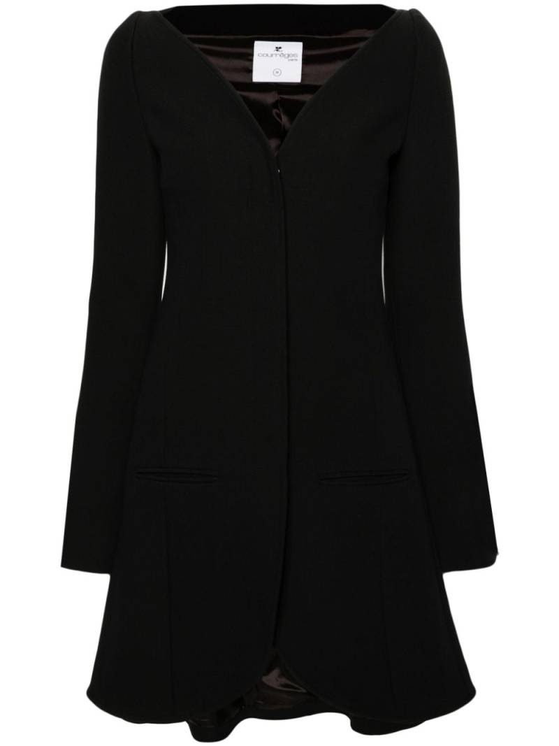 Courrèges Ellipse Heritage crepe coat - Black von Courrèges