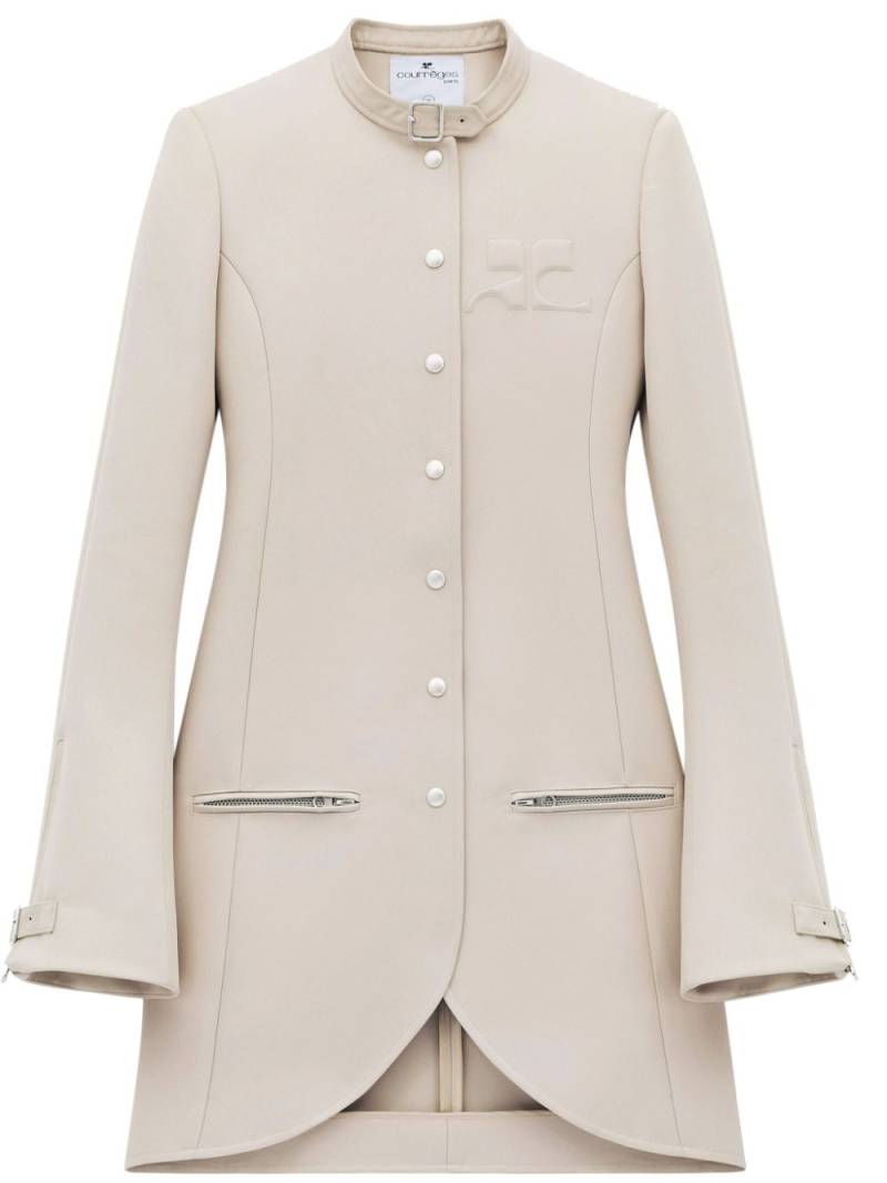 Courrèges Ellipse Twill Asymmetric Coat - Neutrals von Courrèges