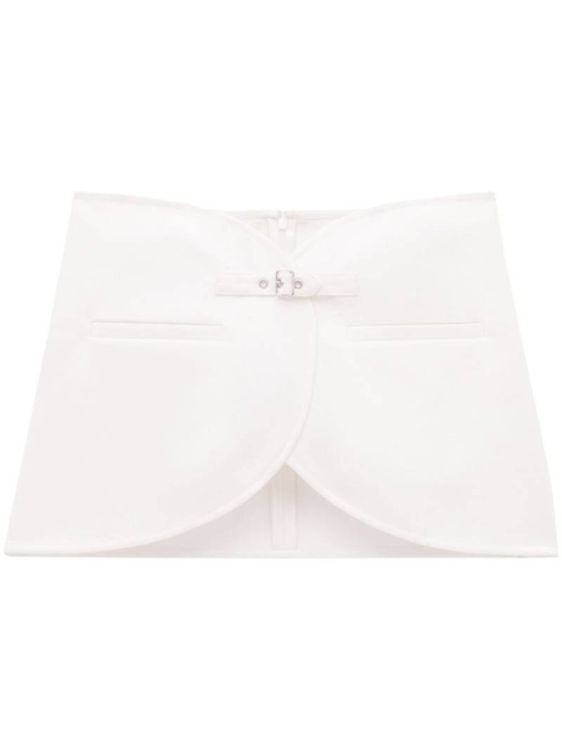 Courrèges Ellipse buckled curved miniskirt - White von Courrèges