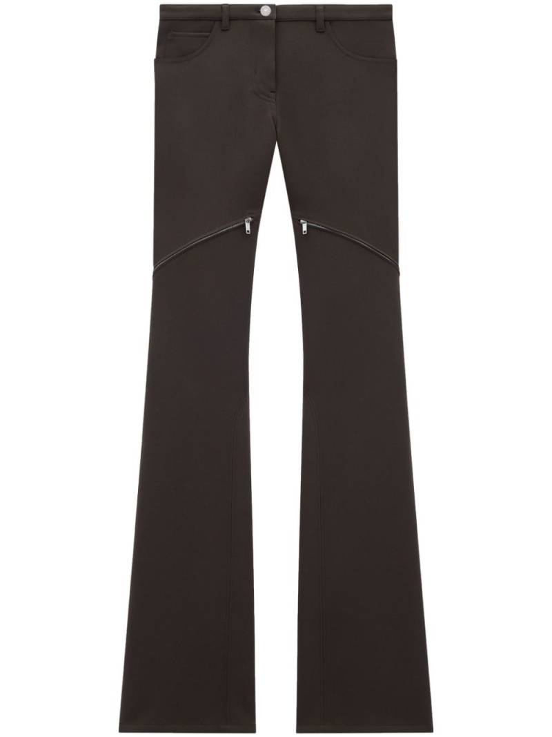 Courrèges Ellipse low-rise twill trousers - Brown von Courrèges