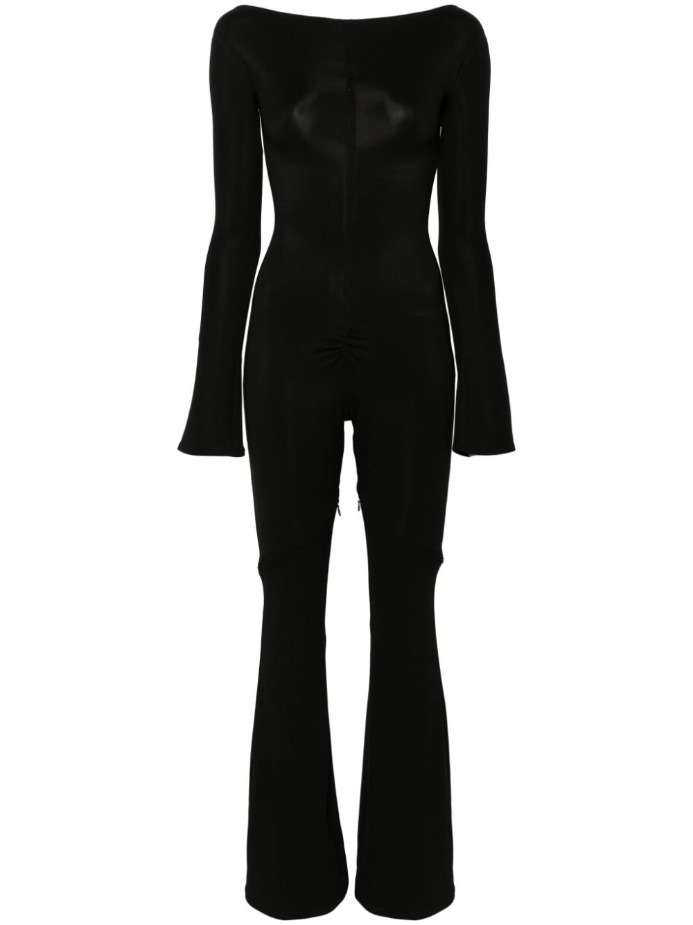 Courrèges Ellipse zip-up crepe jumpsuit - Black von Courrèges