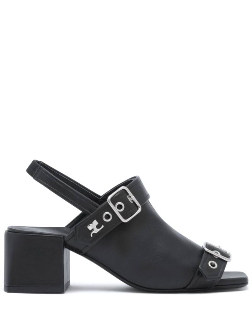 Courrèges Gogo 70mm leather sandals - Black von Courrèges