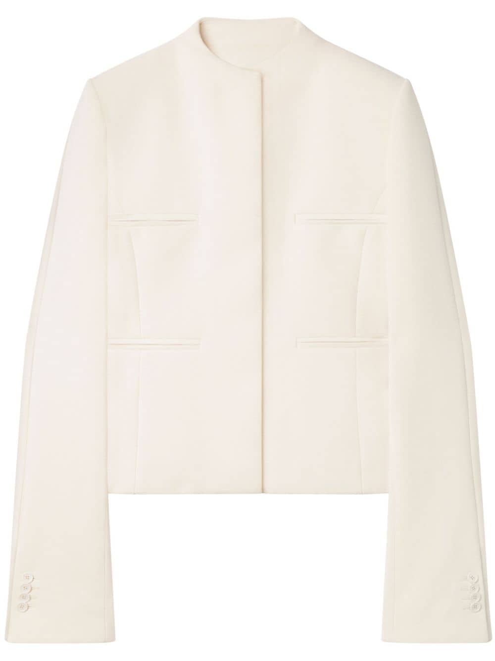 Courrèges Heritage concealed-fastening crepe jacket - White von Courrèges
