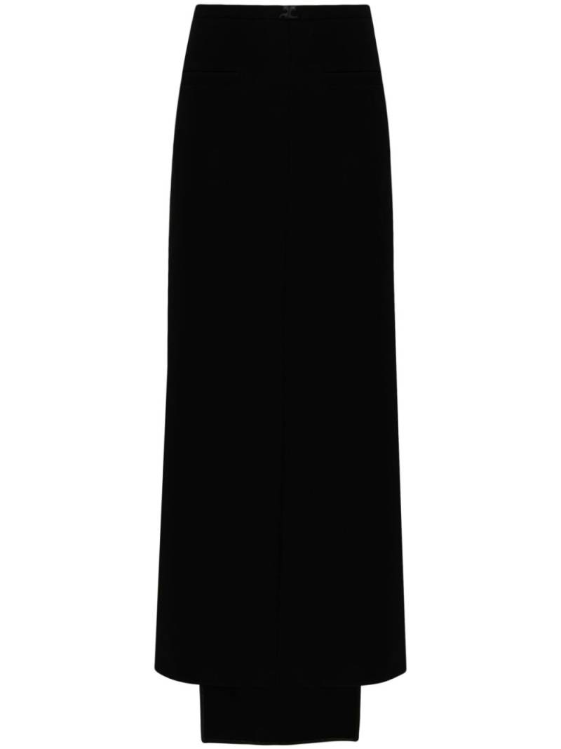 Courrèges Heritage crepe mid-length skirt - Black von Courrèges