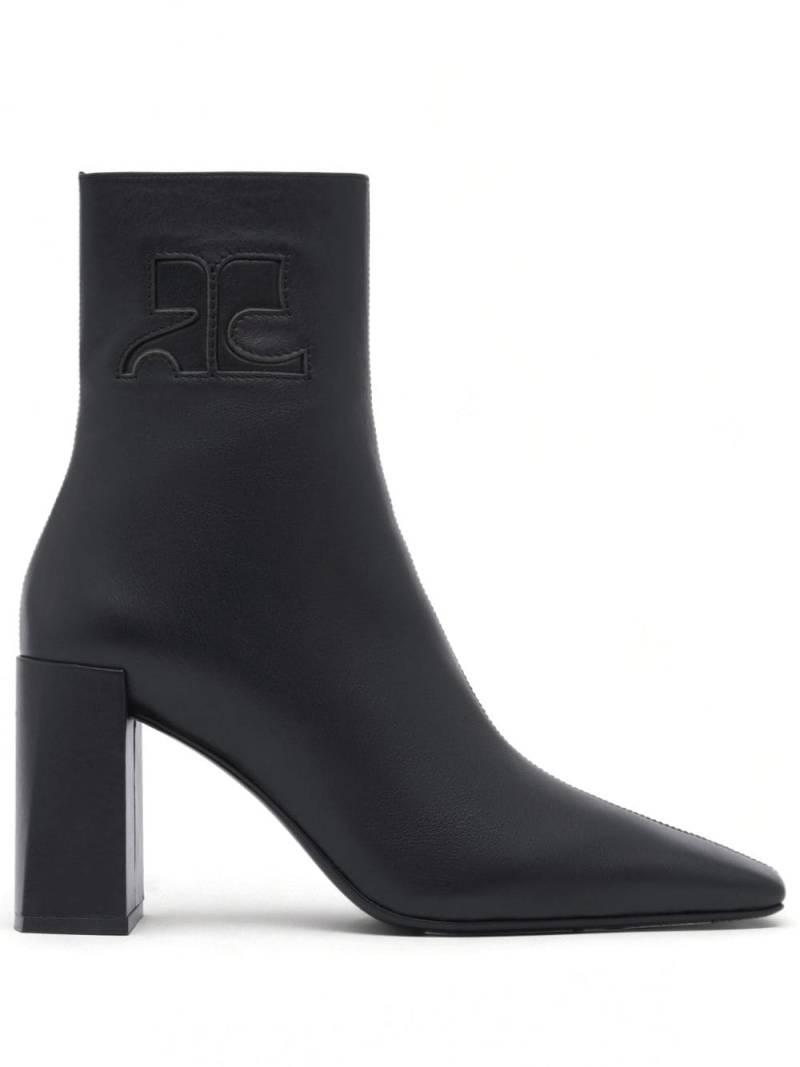 Courrèges Heritage leather ankle boots - Black von Courrèges