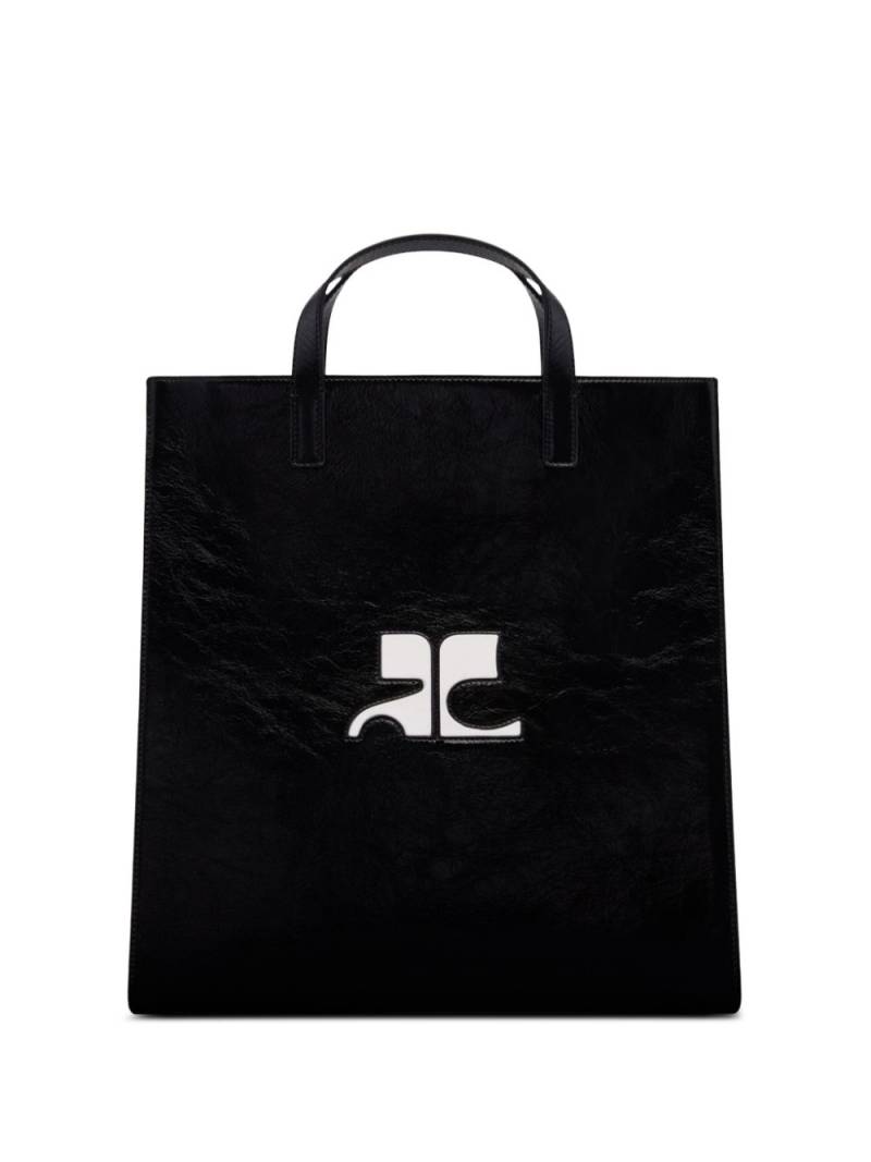 Courrèges Heritage leather tote bag - Black von Courrèges