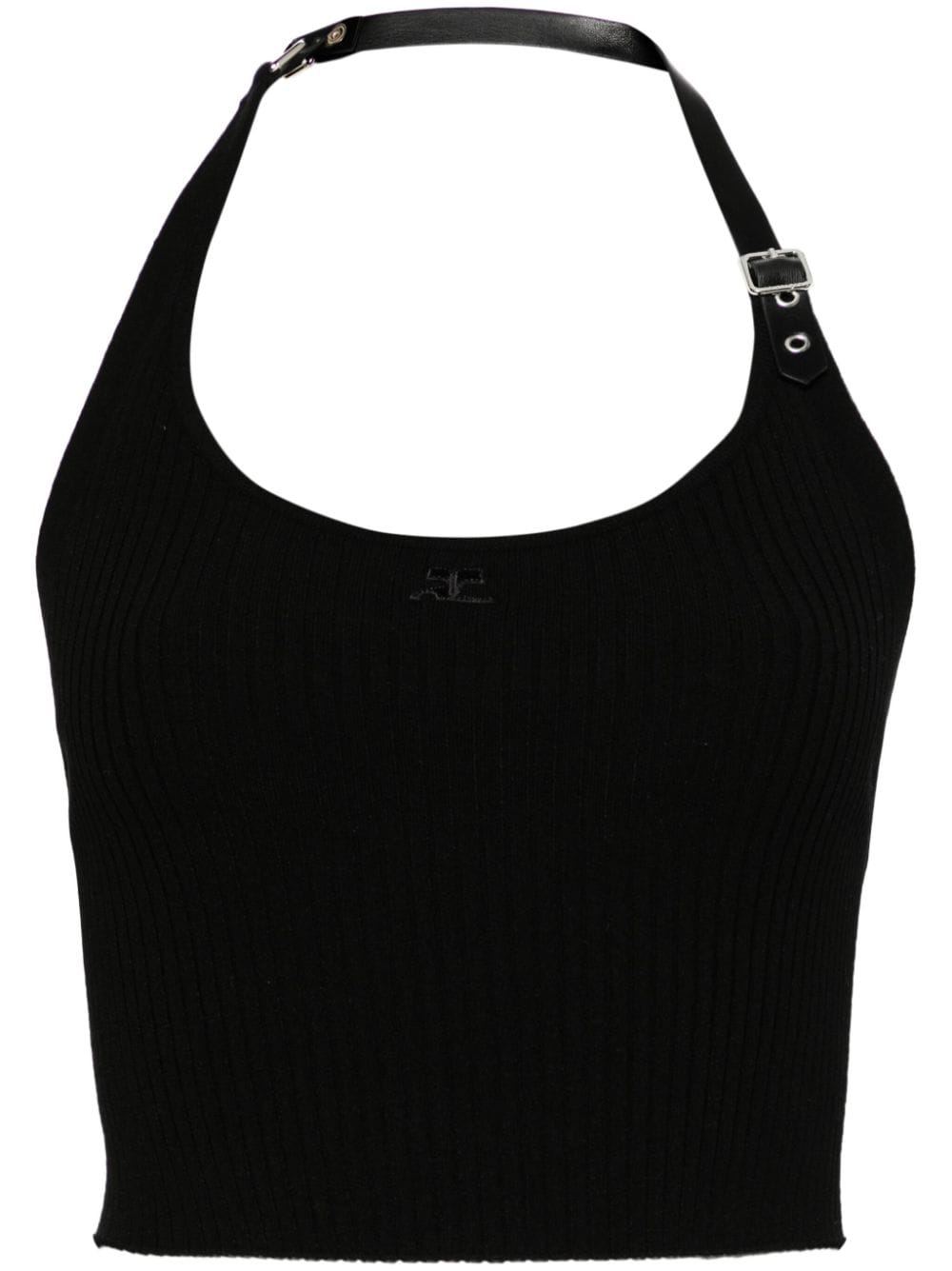 Courrèges Holistic knitted tank top - Black von Courrèges