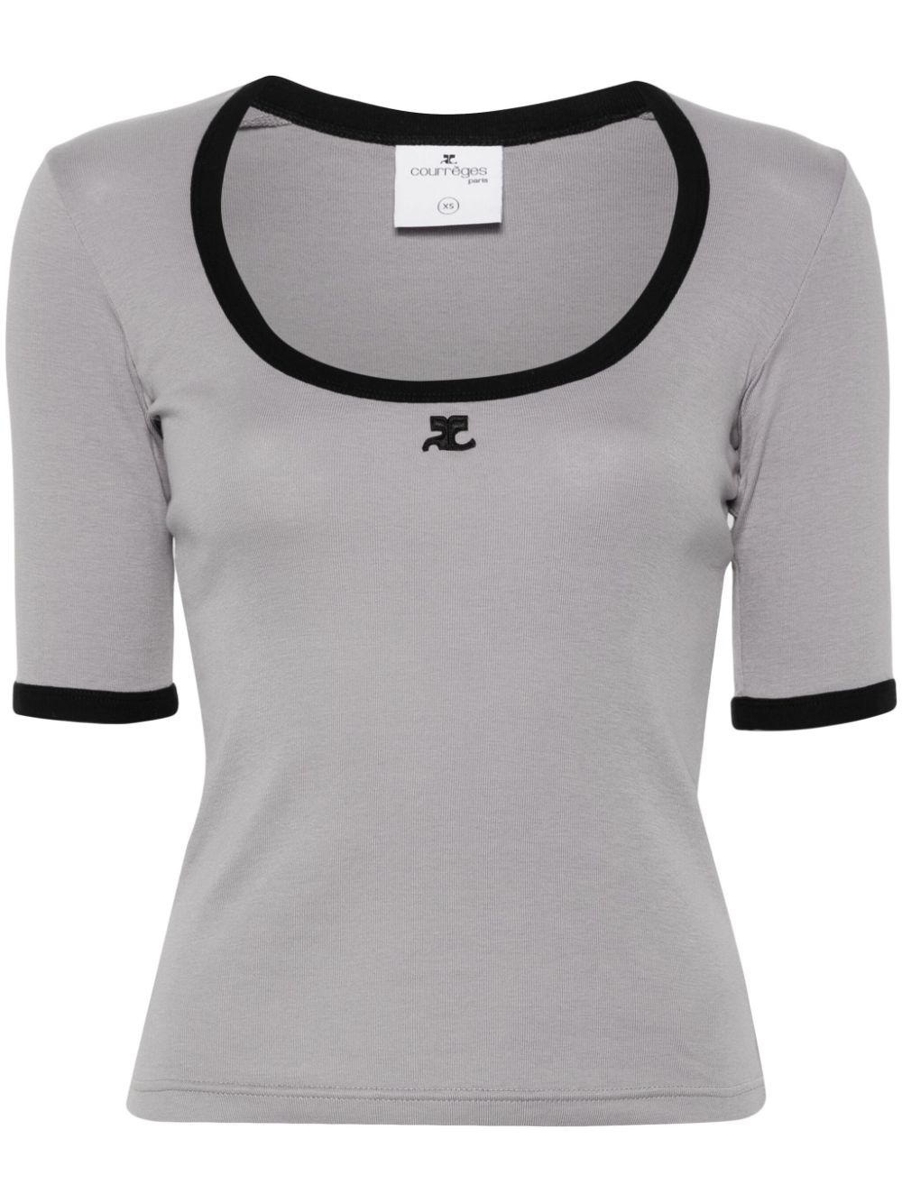 Courrèges Holistic Contrast cotton T-shirt - Grey von Courrèges
