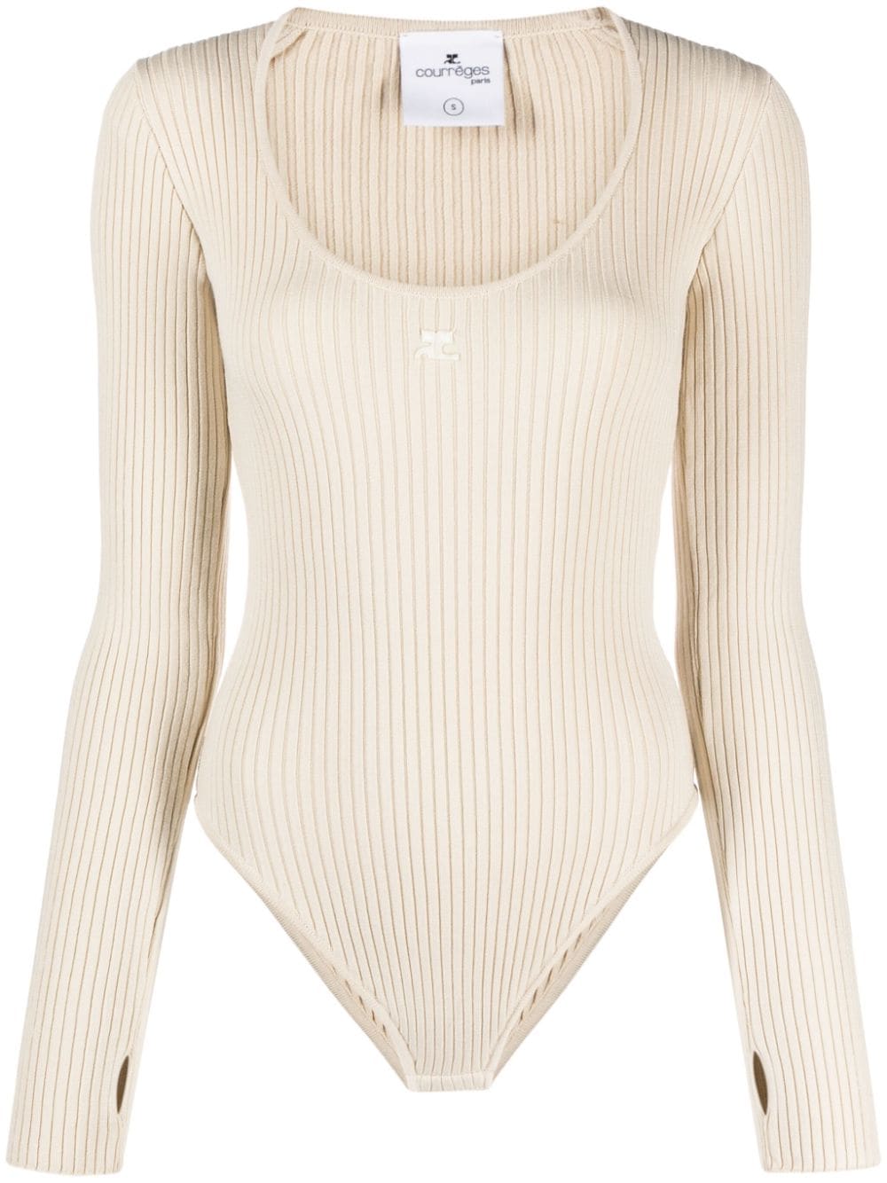 Courrèges Holistic ribbed bodysuit - Neutrals von Courrèges