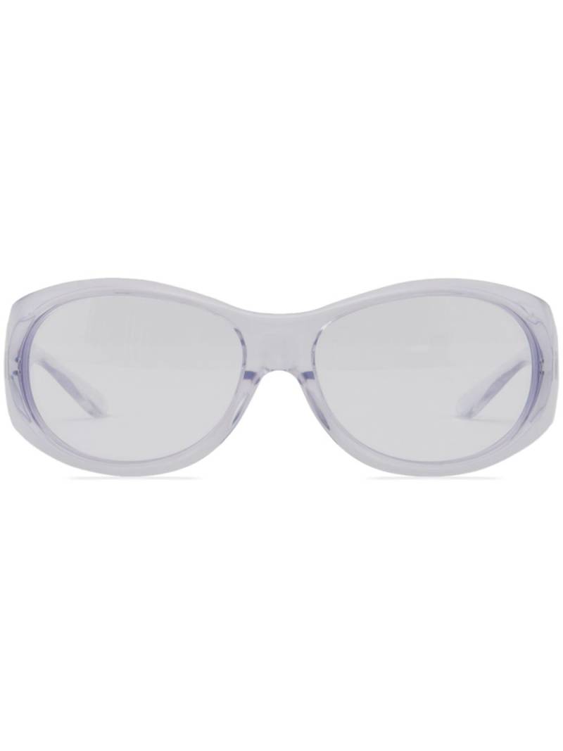 Courrèges Hybrid 01 oval-frame sunglasses - Neutrals von Courrèges