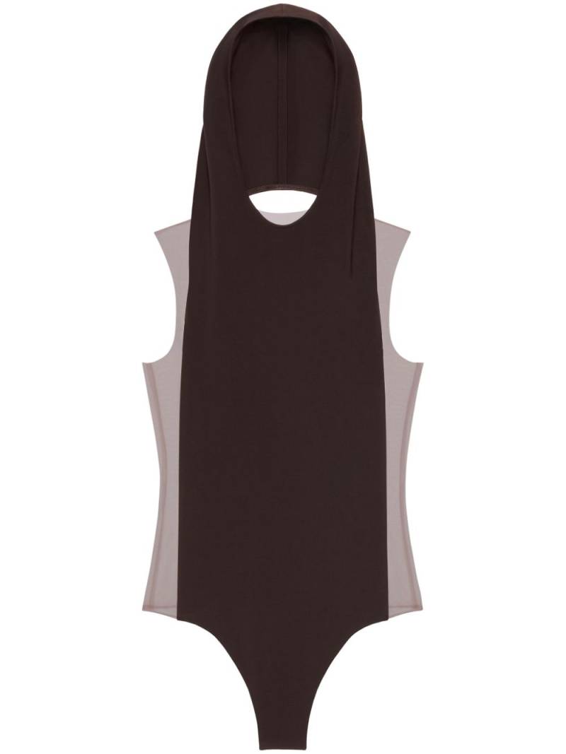 Courrèges Illusion hooded bodysuit - Brown von Courrèges