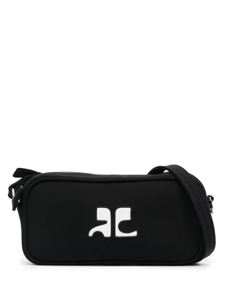 Courrèges Jersey logo-patch shoulder bag - Black von Courrèges