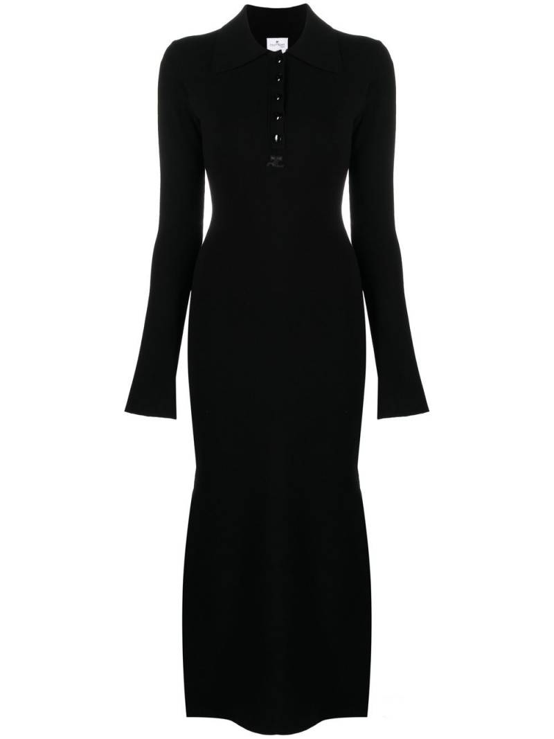 Courrèges Milano long-sleeve polo dress - Black von Courrèges