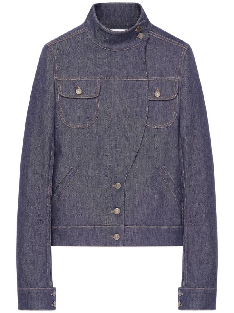 Courrèges Motorcycle denim jacket - Grey von Courrèges