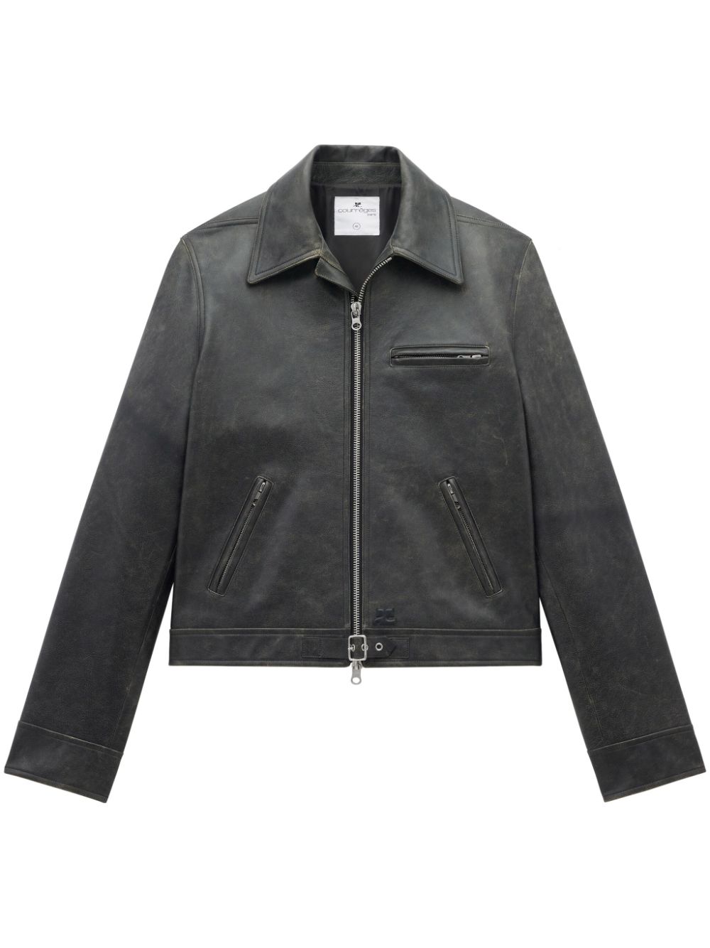 Courrèges Officer leather jacket - Black von Courrèges