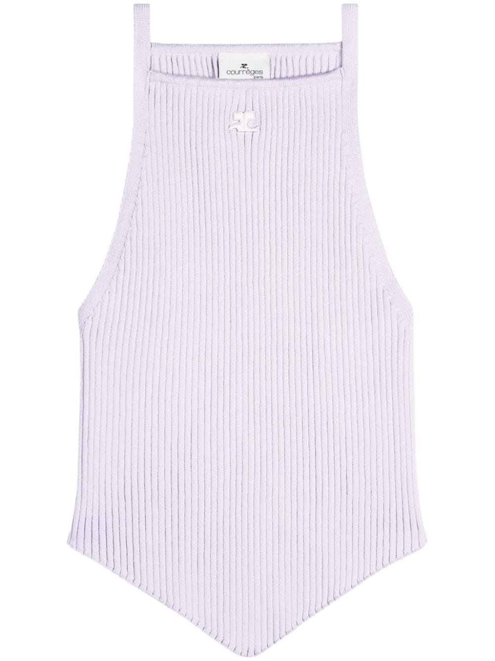 Courrèges Pointy ribbed tank top - Purple von Courrèges