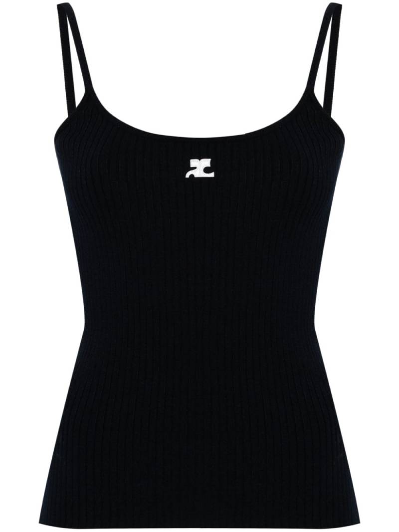 Courrèges REEDITION RIB TANK TOP - Blue von Courrèges