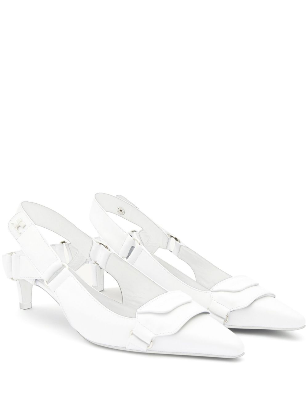 Courrèges Racer leather pumps - White von Courrèges