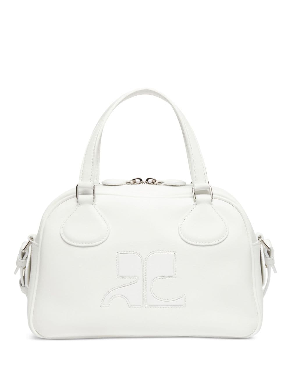 Courrèges Reedition Bowling leather bag - White von Courrèges