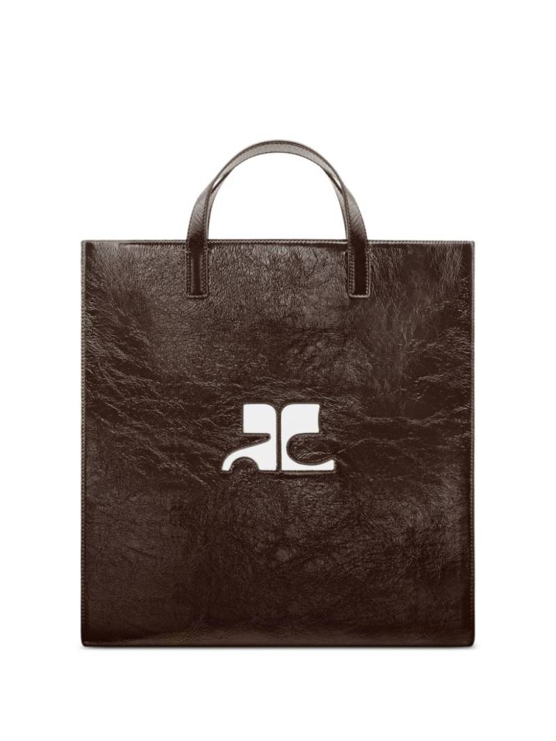 Courrèges Reedition Naplack tote bag - Brown von Courrèges