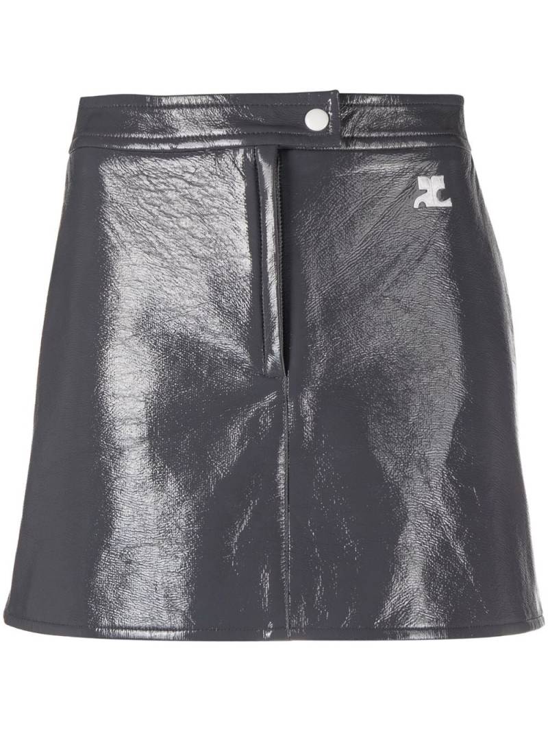 Courrèges Reedition Vinyl miniskirt - Grey von Courrèges