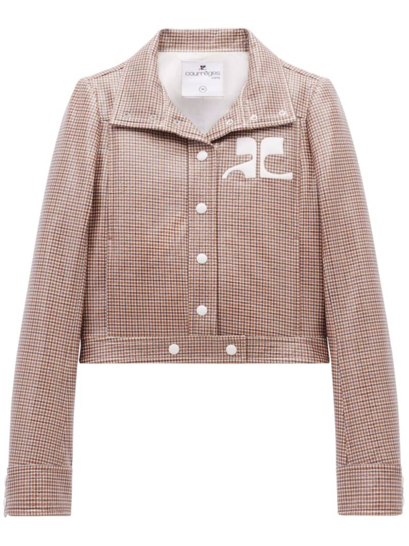 Courrèges Reedition checked vinyl jacket - Brown von Courrèges