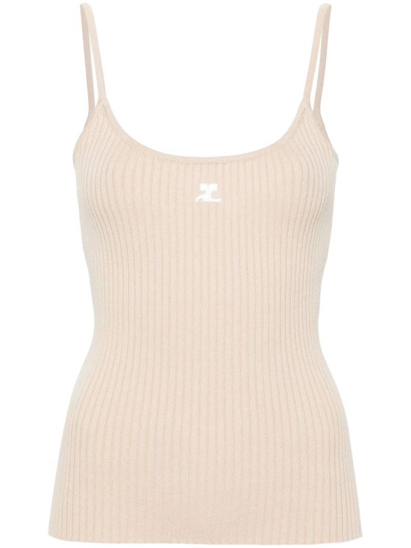 Courrèges Reedition ribbed top - Neutrals von Courrèges