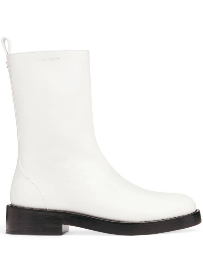 Courrèges Rider leather boots - White von Courrèges